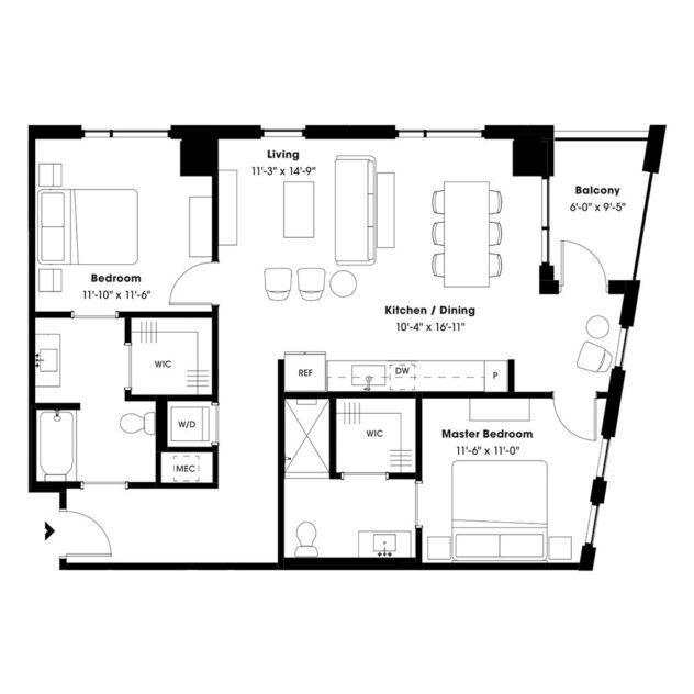 Rendering of the B4 floor plan